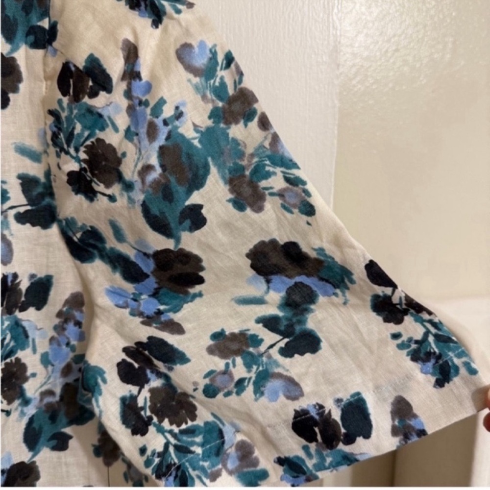 Tuckernuck White Maxi Dress with Teal & Black Floral Print - Picture 4 of 14